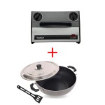 Maharaja Whiteline Flare 2000-Watt Heat Convector Room Heater + Nelkon Nonstick Deep Kadhai Stainless Steel (Large 235 mm)