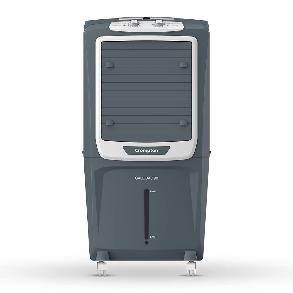 Crompton Gale DAC Desert Air Cooler- 90L, with Everlast Pump, 4-Way Air Deflection and Honeycomb pads, Grey, (ACGC-GALEDAC90)