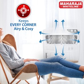 Maharaja Whiteline Arrow Deluxe Personal Air Cooler 50L,White,Grey,Standard
