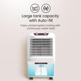 Crompton Marvel Neo Inverter Compatible Portable Personal Air Cooler (40L, White)