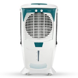 Crompton Ozone Desert Air Cooler- 55L with Everlast Pump, Auto Fill, 4-Way Air Deflection and High Density Honeycomb pads, White & Teal