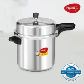 Pigeon Deluxe Aluminium Outer Lid Pressure Cooker, 12 Litres, Silver