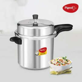 Pigeon Deluxe Aluminium Outer Lid Pressure Cooker, 12 Litres, Silver