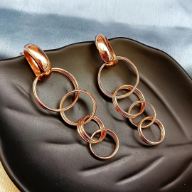 Gold-Toned Contemporary Drop Earrings 1Pair