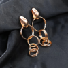 Gold-Toned Contemporary Drop Earrings 1Pair