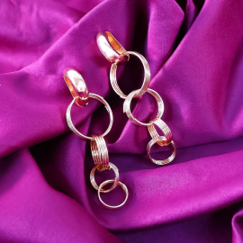 Gold-Toned Contemporary Drop Earrings 1Pair
