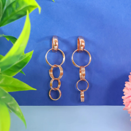 Gold-Toned Contemporary Drop Earrings 1Pair