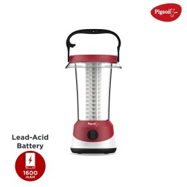 Pigeon Sirius Emergency 360 Degree Rechargeable Lantern with 1600 mAH and 8 Hours Backup,(Red)