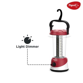 Pigeon Sirius Emergency 360 Degree Rechargeable Lantern with 1600 mAH and 8 Hours Backup,(Red)