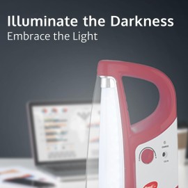 Pigeon Gleam LED Rechargeable Emergency Lamp with 1600 mAH and 50 Hours of Backup time(Red)