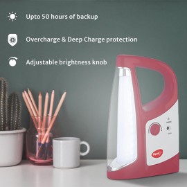 Pigeon Gleam LED Rechargeable Emergency Lamp with 1600 mAH and 50 Hours of Backup time(Red)
