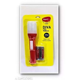 Pigeon LED Torch (with 2AA Batteries) Diva Red