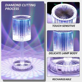 JD FRESH Crystal Lamp for Bedroom, RGB Lights Lamp Home Decor, Night Lamp , Geometry Lamp, Crystal Rose Lamp, Loona Lamps for Home Decoration, Led Crystal Rose Touch Lamp(Pack of 1)