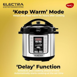 Pigeon Electra Electric Pressure Cooking System with 18 Pre-Set Menus, 6 litre