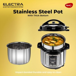 Pigeon Electra Electric Pressure Cooking System with 18 Pre-Set Menus, 6 litre