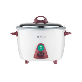 Bajaj Majesty RCX 28 2.8 Liters 1000-Watt Rice Cooker, Stainless Steel Lid