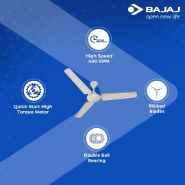 Bajaj Edge HS Ceiling Fan (White, Bianco, 1200 mm)