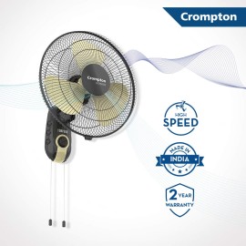 Crompton High Speed Torpedo 400-MM Wall Fan(Black,Yellow)