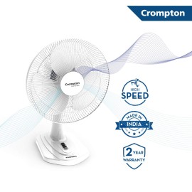 Crompton High Speed Torpedo 400-MM 125 Watts Table Fan (KD,White)