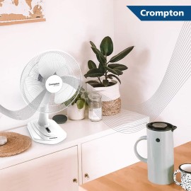 Crompton High Speed Torpedo 400-MM 125 Watts Table Fan (KD,White)