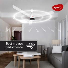 Pigeon Fantastic 1200mm BLDC Ceiling Fan with Remote Energy Efficient Ceiling Fan Ceiling fan for Living Room High Air Delivery with LED Indicators (White)