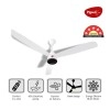 Pigeon Fantastic 1200mm BLDC Ceiling Fan with Remote Energy Efficient Ceiling Fan Ceiling fan for Living Room High Air Delivery with LED Indicators (White)