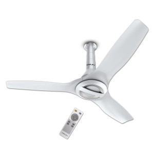 Bajaj Arioso Luxe 1200mm (48") BLDC Ceiling Fans for Home BEE 5 stars Rated Energy Efficient Ceiling Fan Aerodynamically Designed Blades Adjustable Canopy RF Remote 2-Yr Warranty White & Silver