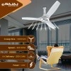 Bajaj Arioso Luxe 1200mm (48") BLDC Ceiling Fans for Home BEE 5 stars Rated Energy Efficient Ceiling Fan Aerodynamically Designed Blades Adjustable Canopy RF Remote 2-Yr Warranty White & Silver