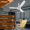 Bajaj Arioso Luxe 1200mm (48") BLDC Ceiling Fans for Home BEE 5-star Rated Energy Efficient Ceiling Fan Aerodynamically Designed Blades Adjustable Canopy RF Remote 2-Yr Warranty White