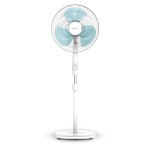 Bajaj Armor Series Fuzion 400mm Pedestal Fan for Home Dura Breeze Pro Technology 3 Years Comprehensive Warranty Surge Protection 100% Copper Motor High Air Delivery - White BlueTint