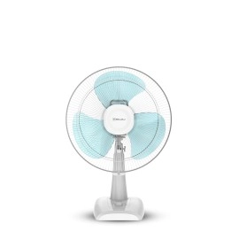 Bajaj Armor Series Fuzion 400mm Table Fan for Home DuraBreeze Pro Technology 3 Years Comprehensive Warranty Surge Protection 100% Copper Motor High Air Delivery - White BlueTint