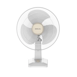 Bajaj Shield Series Robusto High Speed 400mm Table Fan for Home DuraStorm Technology 3 Years Comprehensive Warranty Surge Protection 100% Copper Motor High Air Delivery Beige & White