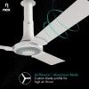 NNEX Glyde A40 1200 mm BEE 2 Star Rated Premium Ceiling Fan 20% Higher Air Thrust 2-Yr Warranty, Snow White