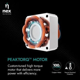 NNEX Glyde A5 400mm Pedestal Fan for Home 2 Years Warranty Power of 3 Blades 20% Higher Air Thrust 100% Copper Motor - White