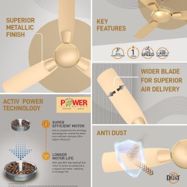 Crompton High Speed Toro Antidust 1200 mm (48 inch)Ceiling Fan(Birken Effect)1 Starffect