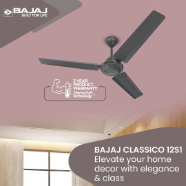 Bajaj Classico 12S1 1200mm (48") Ceiling Fans for Home BEE Star Rated Energy Efficient Ceiling Fan Thermatuff Technology 100% Copper Motor HighSpeed