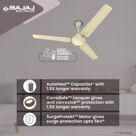 Bajaj Durato 12S1 1200Mm (48") Ceiling Fans Highspeed 400 Rpm 3-Yr Warranty Ivory