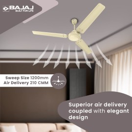 Bajaj Durato 12S1 1200Mm (48") Ceiling Fans Highspeed 400 Rpm 3-Yr Warranty Ivory