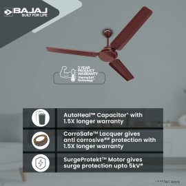 Bajaj Durato 12S1 1200Mm (48") Ceiling Fans Highspeed 400 Rpm 3-Yr Warranty Brown