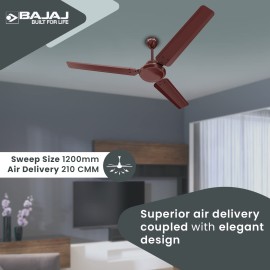 Bajaj Durato 12S1 1200Mm (48") Ceiling Fans Highspeed 400 Rpm 3-Yr Warranty Brown