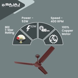 Bajaj Durato 12S1 1200Mm (48") Ceiling Fans Highspeed 400 Rpm 3-Yr Warranty Brown