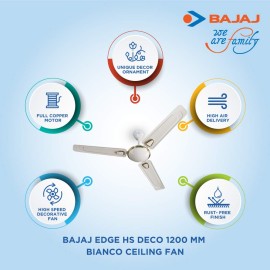 Bajaj Edge HS Deco 1200 mm Ceiling Fan ( Ivory, Bianco)