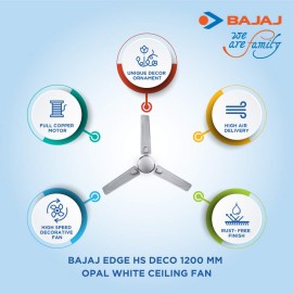 Bajaj Edge HS Deco 1200 mm Ceiling Fan (Opal White)