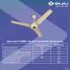 Bajaj Energos 26 5 Star 1200 mm BLDC Motor with Remote 3 Blade Ceiling Fan(Base Ivory, Pack of 1)