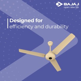 Bajaj Energos 26 5 Star 1200 mm BLDC Motor with Remote 3 Blade Ceiling Fan(Base Ivory, Pack of 1)	