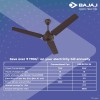 Bajaj Energos 26 5 Star 1200 mm BLDC Motor with Remote 3 Blade Ceiling Fan(Red Walnut, Pack of 1)