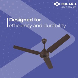 Bajaj Energos 26 5 Star 1200 mm BLDC Motor with Remote 3 Blade Ceiling Fan(Red Walnut, Pack of 1)	
