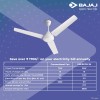 Bajaj Energos 26 5 Star 1200 mm BLDC Motor with Remote 3 Blade Ceiling Fan(Glossy White, Pack of 1)