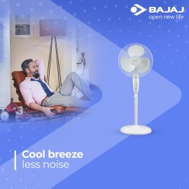 Bajaj Esteem 400 mm 3 Blade Pedestal Fan (White, Pack of 1)