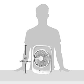 Bajaj Pygmy with LED Light 178 mm Silent Operation 3 Blade Table Fan (White)